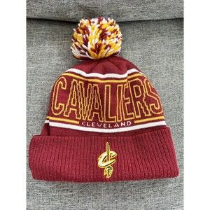 Adidas Cleveland Cavaliers Knit Pom Cuffed Beanie Hat One Size